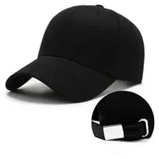 Boné Liso de Algodão Tecido Aba CurVa Masculino Strapback Fecho em Fivela de Metal Cap