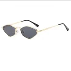 Óculos Feminino Diamante Metal Triangular Trendy Proteção UV400