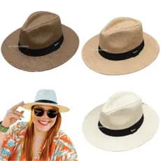 Chapéu Panamá Aba Larga Moda Casual Verão Masculino Feminino Paris