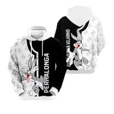 Blusa Moletom Feminino Pernalonga Com Capuz Casaco Inverno Canguru Estampado Confortável Que O Que Ha Velhinho