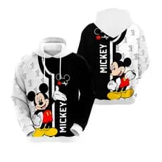 Blusa Moletom Mickey Mouse Casual Canguru Com Capuz Casaco Inverno Estampado Disney Varias Cores Promoção