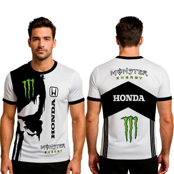 T-shirt  Camiseta Unissex dry fit Masculina Honda Esportiva Moto Grau Estilosa