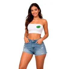 Top Faixa Cropped Sem Bojo Cotton poliester Tomara que Caia Sutiã Confortável Barato