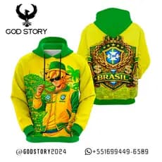 Moletom Canguru Brasil Anime Goku Mandrake Masculino Feminino Capuz Flanelado God Story