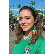 Brincos paete ortográfico de coração colorido bandeira do Brasil copa do mundo  festa