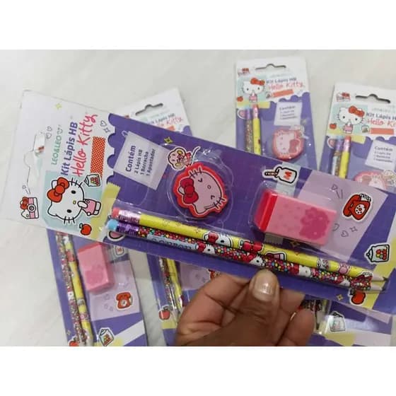 Kit Lapis Escolar Hello Kitty 4 peças Leo&Leo