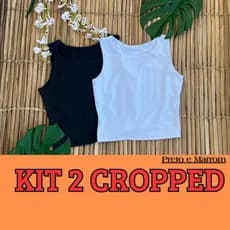 KIt 2 Cropped Regata Feminino Suplex Croped Básico Blusinha Curta Blusa Moderna Tendência Gringa Casual Festa Top Curto