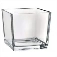 Kit 6 Vaso Castiçal De Vidro 8cm Quadrado Vela Decoração Suporte Luxo Velas Candelabro Decorativo