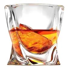 Kit Jogo 6 Copos De Vidro Whisky 280ml Gelo Quadrado Torcido Diamonds Americano Shot Conjunto Drinks