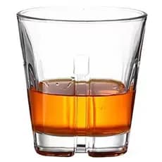 Kit Jogo 6 Copos De Vidro Whisky 325ml Quadrado Vazado Gelo Diamonds Americano Shot Conjunto Drinks
