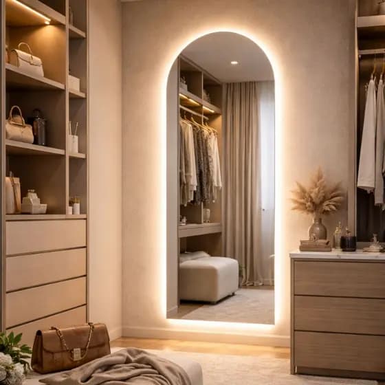 Espelho com led Oval capela organico kit instalação Decoração Novidade Fonte bivolt ou bateria 9v 04