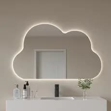 Espelho com led Orgânico Nuvem Lançamento Moderno e Abstrato kit instalação fonte ou bateria 35