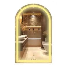 Espelho Arco Meio Corpo Led Amarelo Touch 50x70cm Lapidado 04