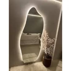 Espelho Led Orgânico Parede Grande corpo inteiro provador Decorativo kit instalação Moderno 31