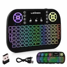 Mini Teclado Controle Sem Fio Led Para Tv Box Smart Tv Pc