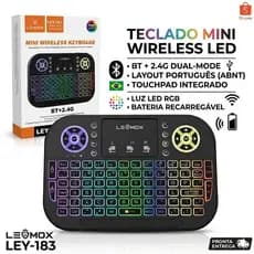 Mini Teclado Controle Sem Fio Original Led Para Tv Box Smart Tv Pc