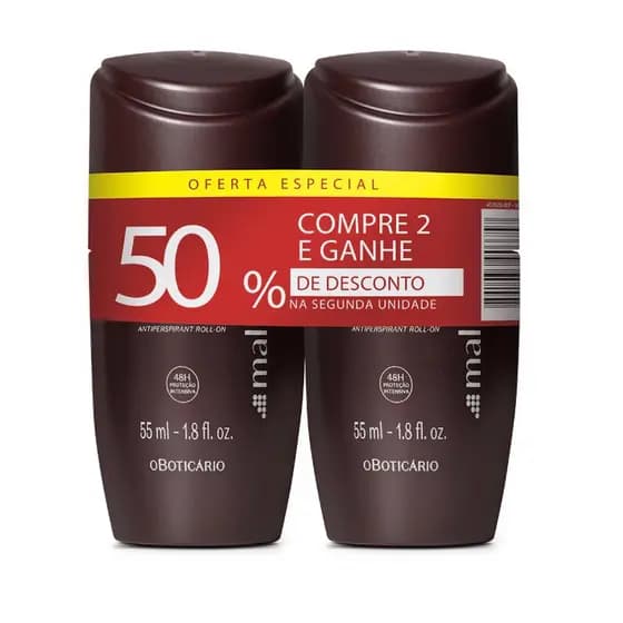 Kit Desodorante Antitranspirante Roll-on Malbec 55ml (2 itens)