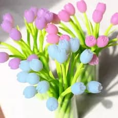 Caneta de gel de flor que muda de cor Caneta de assinatura de gel macio de tulipa Caneta à base de água