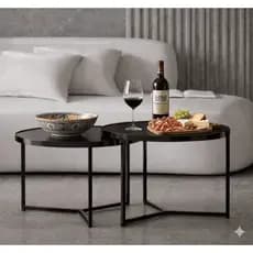 Mesa de Centro para Decoração Sala  WFM - Conjunto com 2