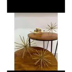 kit 2 ouriço Decorativo Dourado Moderno Luxo Sala Quarto Escritório Mesa Aparador Prateleira Ornamentação Casa
