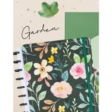 caderno G garden de disco capa dura floral inteligente reposicionável com elástico 80 folhas
