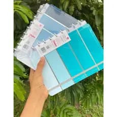 Caderno de disco G listral acqua verde inteligente capa dura 80 folhas reposicionável listra prata