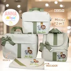 kit de bolsa maternidade personalizado tema safari - Anna Baby Bolsas
