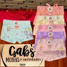 Kit com 02/05/10 Calcinha Box Importada Shortinho Infantil Estampado Menina Tam 02 a 10 Anos