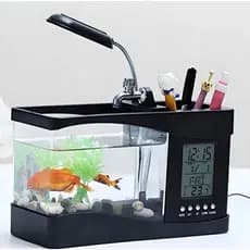 Aquário De Mesa USB Com Porta Objetos E Display Digital LELONG LE-8128