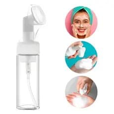 Frasco Pump Espumador 100ml com Escova de Silicone - Limpeza Facial Skincare！