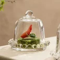 Porta Sobremesa de Vidro Para Festa Decoração Para Mesa /Mini Cúpula De Vidro 9,5CM