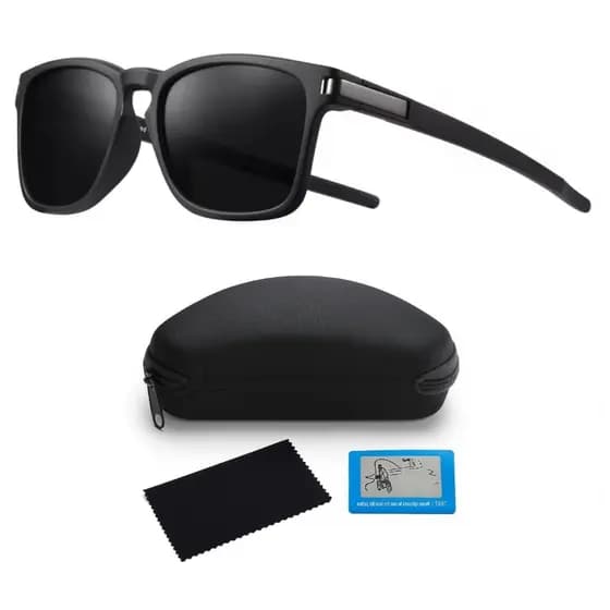 Óculos De Sol Esportivo Masculino Feminino Proteção UV400 Polarizado Quadrado Premium KIT Acessórios