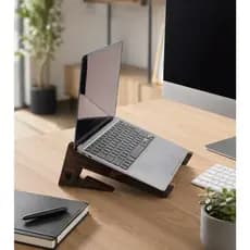 Suporte para Notebook de Madeira Ergonômico Dobrável Base Elevatória Antiderrapante