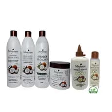 Kit Cabelos Cacheados Óleo Coco Sh, Cond Máscara Ativador Cr Pentear Reparador Oleo Umectante  Maycrene a Escolha