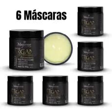 6 Máscaras Óleo De Argan Premium 500g Hidratação e Recuperação Capilar Pós Progressiva Maycrene