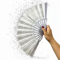 Leque C/ Glitter Estampado