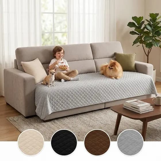 Protetor de Assento Sofá 100% Impermeável Texturizado 1,40m x 1,40m ou 2,45m x 1,34m Contra líquidos, sujeiras, pelos