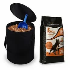 Kit Ração Força Bruta 20kg + Container para Ração até 25kg + Pá de Brinde