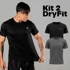 Kit 2 Camiseta Makt Dry Fit Masculina Manga Curta Fitness Academia Corrida CrossFit Poliester Premium L01