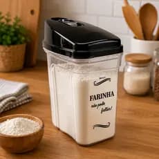 Pote Farinha Farinheiro 836ml com Tampa Dosadora | Organizador de Cozinha Plástico Resistente