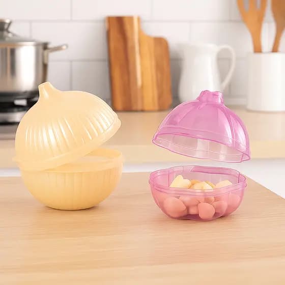 Kit Porta Temperos – Potes para Cebola, Alho, Salsa e Especiarias