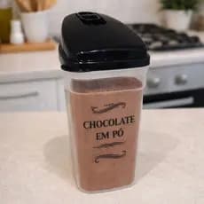 Pote Chocolate Pó com Tampa Dosadora 836ml –Farinheiro Porta Mantimentos Transparente