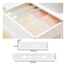 Kit 2 Organizador Divisória De Gavetas Ajustável Branco Marca Topen Home