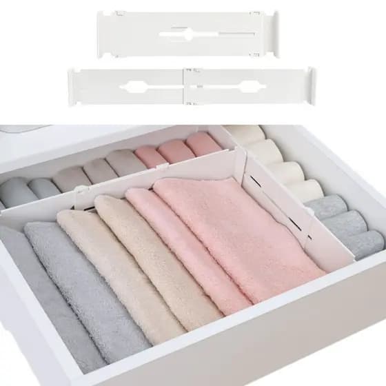 Kit 4 Organizador Divisória De Gavetas Ajustável Branco Marca Topen Home