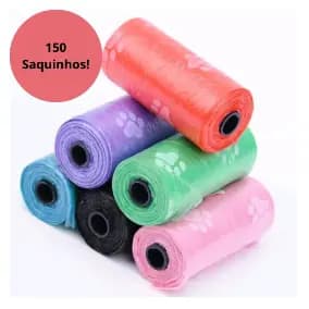 Kit 150 Saquinhos de Lixo para Pet Cata caca Saco para fezes biodegradável Patinhas