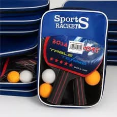 Kit de Raquete de Tenis de Mesa Ping Pong com 4 Bolinhas 5 estrelas Profissional Conjunto