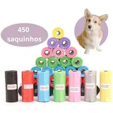 450 saquinhos cata coco Kit 30 Rolinhos C/15 Sacos De Lixo Coco Pet Gato E Cachorro saco plastico