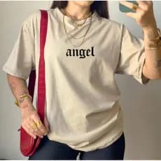 Camiseta Feminina Angel Blusão Aesthetic 100% Algodão fio 30.1