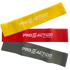 Kit 3 Mini Bands Leve, Médio e Forte HP145 Proaction Amarelo/Vermelho/Cinza