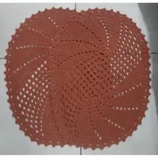 Tapete Crochê Oval Feito a Mão. Tapete Crochê Cor Telha 2 peças o par. Artesanal